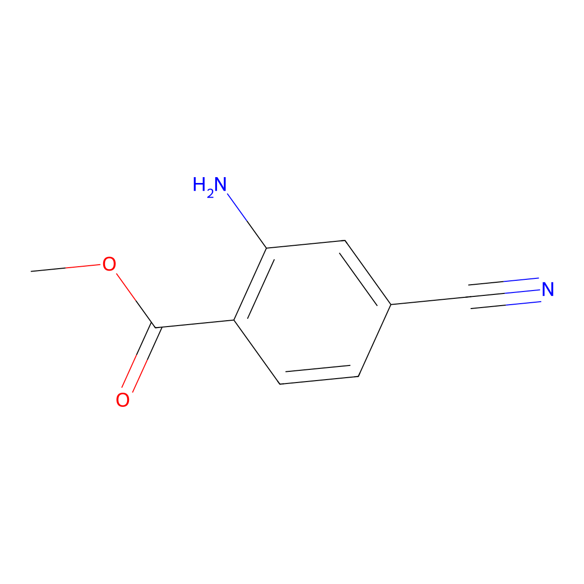 Benzoic acid, 2-amino-4-cyano-, methyl ester molecular structure, CAS 159847-83-3