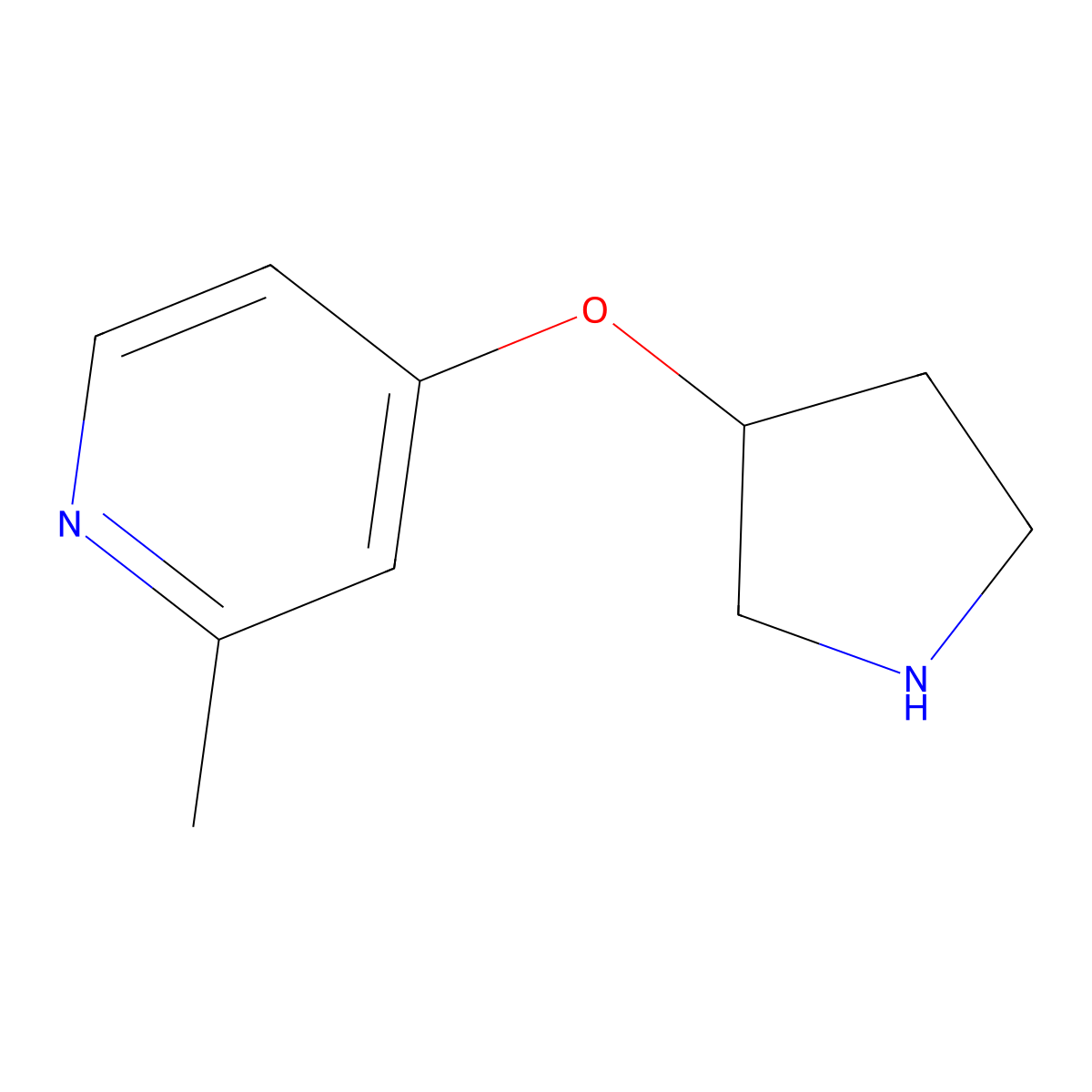2-Methyl-4-(pyrrolidin-3-yloxy)pyridine molecular structure, CAS 1598477-29-2