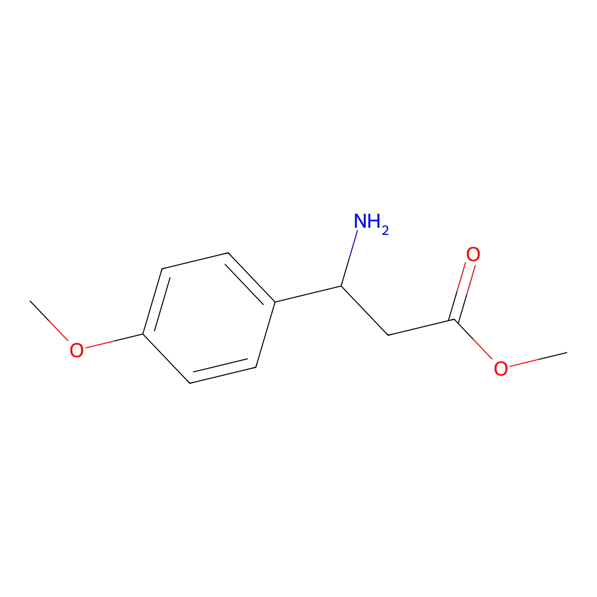 (S)-Methyl 3-Amino-3-(4-methoxyphenyl)-propanoate molecular structure, CAS 159848-76-7