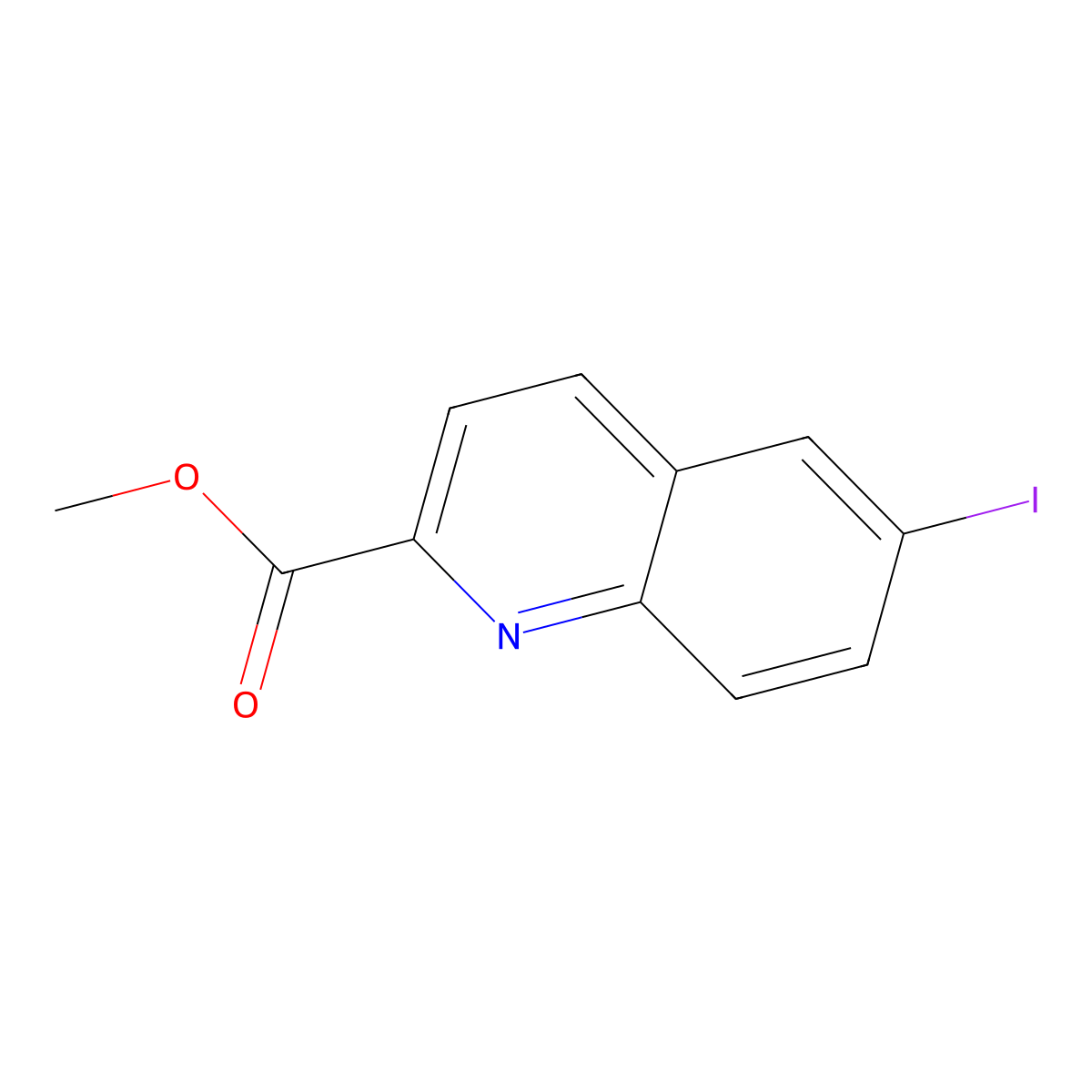 Methyl 6-iodoquinoline-2-carboxylate molecular structure, CAS 1598490-95-9