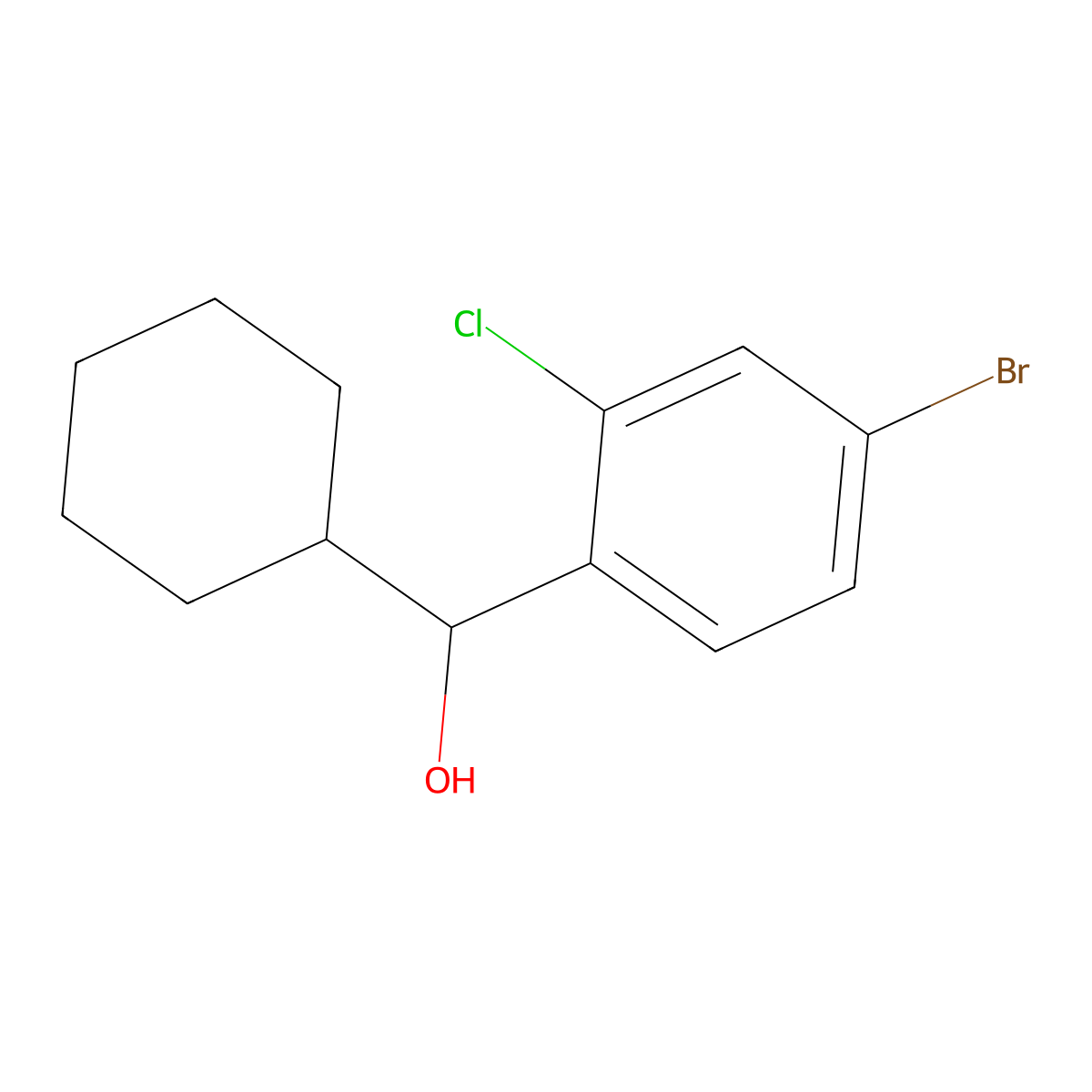 4-Bromo-2-chloro-alpha-cyclohexylbenZenemethanol molecular structure, CAS 1598494-49-5