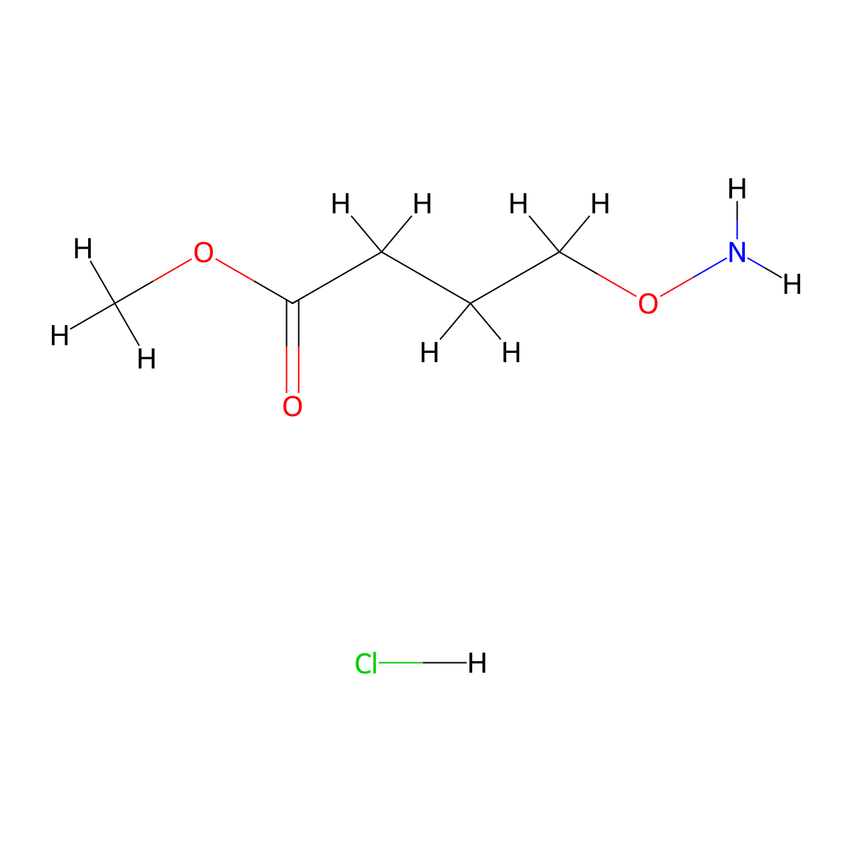 Methyl 4-(aminooxy)butanoate hydrochloride molecular structure, CAS 15985-57-6