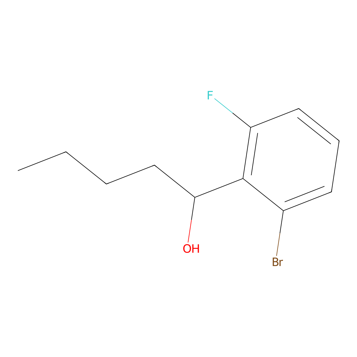 1-(2-Bromo-6-fluorophenyl)pentan-1-ol molecular structure, CAS 1598503-35-5