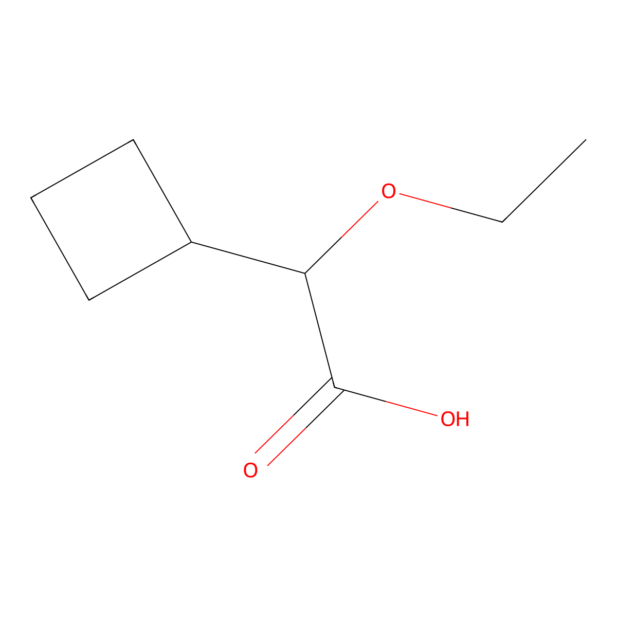 2-Cyclobutyl-2-ethoxyacetic acid molecular structure, CAS 1598511-70-6