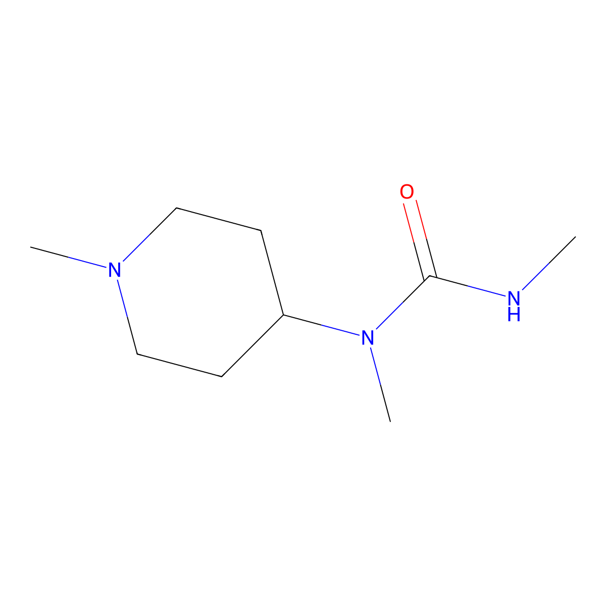 1,3-Dimethyl-1-(1-methylpiperidin-4-yl)urea molecular structure, CAS 1598520-82-1