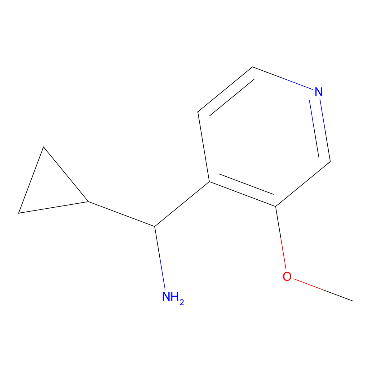 Cyclopropyl(3-methoxypyridin-4-yl)methanamine molecular structure, CAS 1598526-81-8