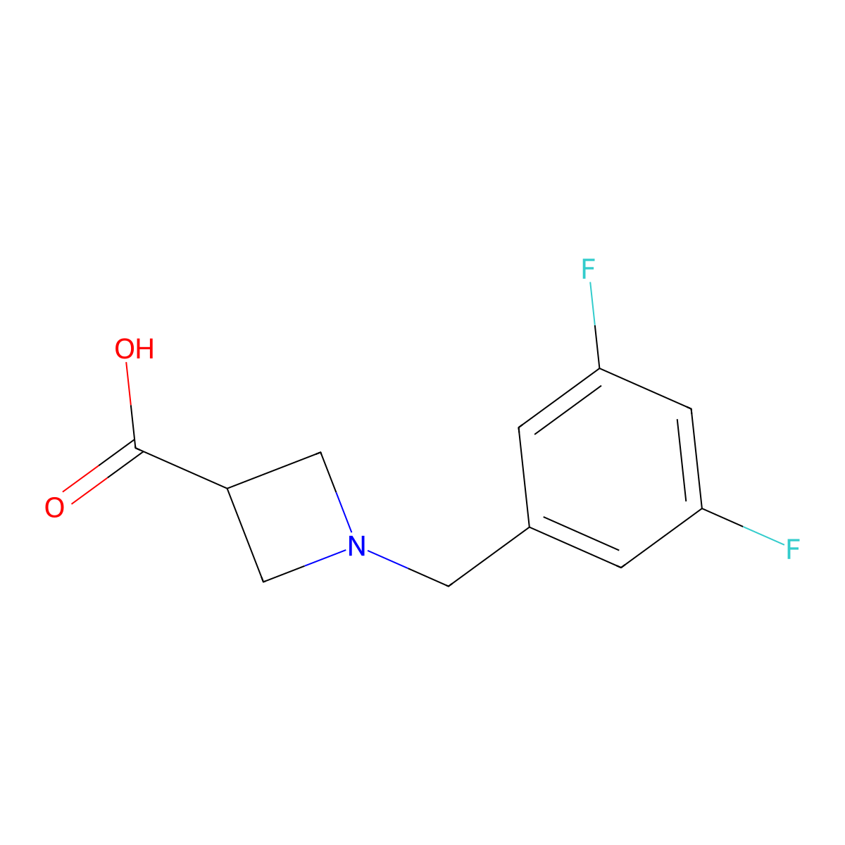 1-(3,5-Difluorobenzyl)azetidine-3-carboxylic acid molecular structure, CAS 1598528-25-6