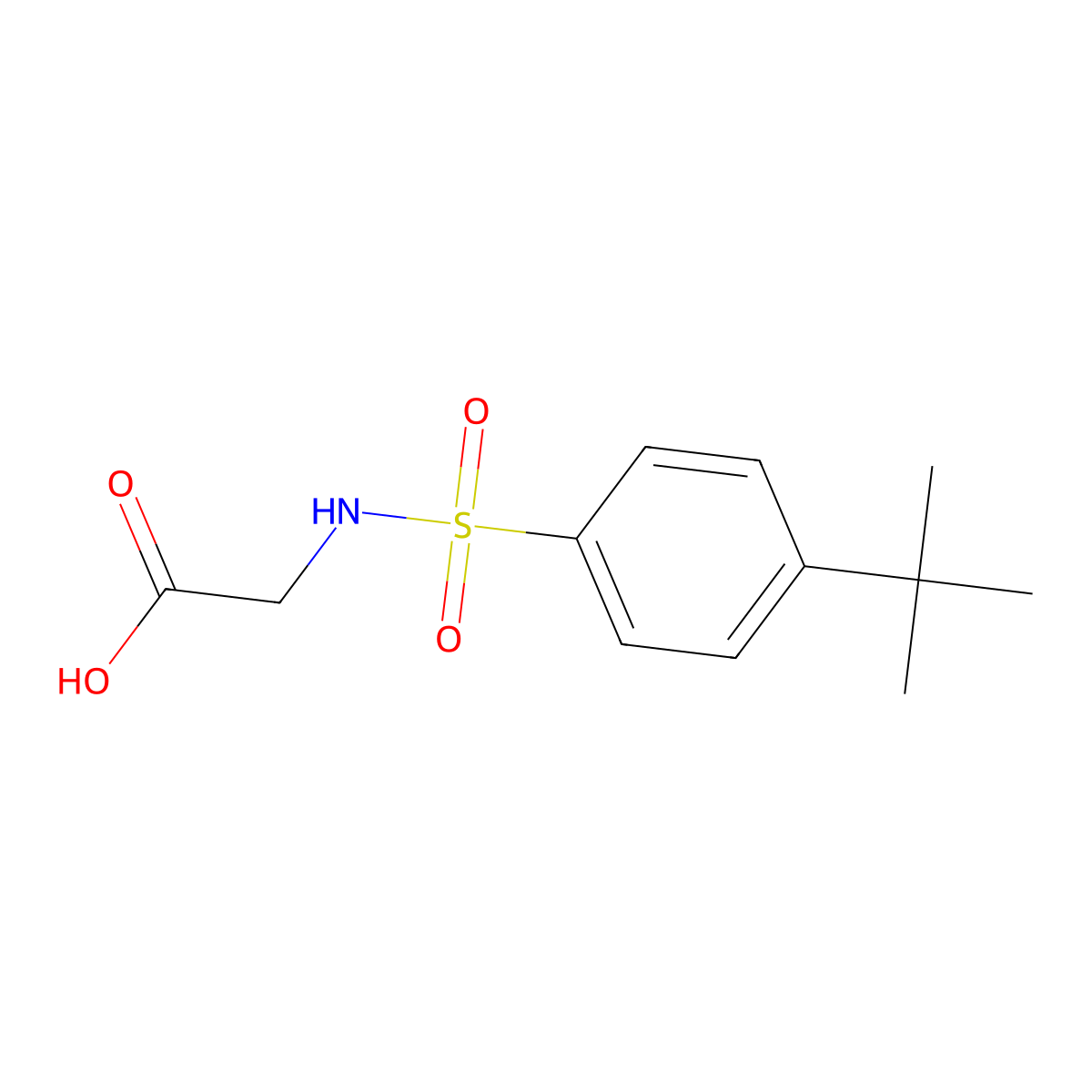 2-[(4-tert-butylphenyl)sulfonylamino]acetic Acid molecular structure, CAS 159855-97-7