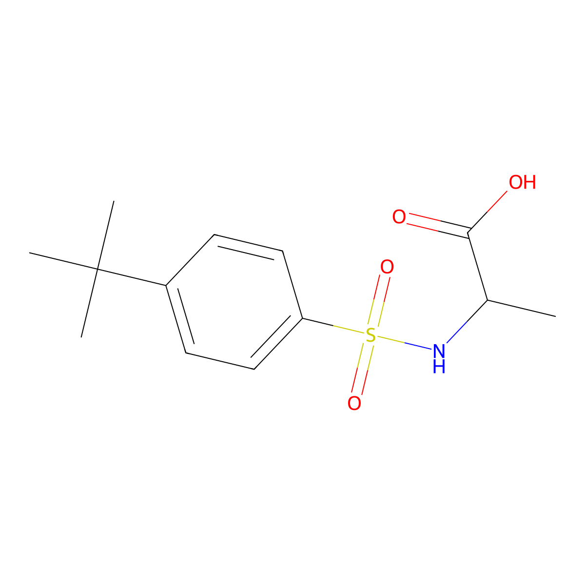 2-{[(4-Tert-butylphenyl)sulfonyl]amino}propanoic acid molecular structure, CAS 159855-98-8