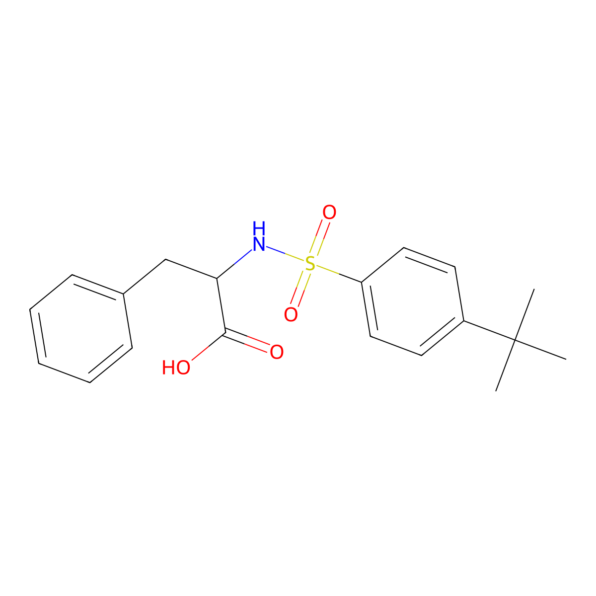 ((4-(Tert-butyl)phenyl)sulfonyl)phenylalanine molecular structure, CAS 159856-01-6