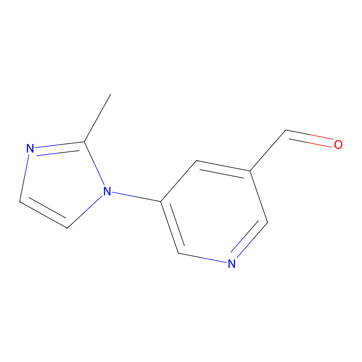 5-(2-Methyl-1H-imidazol-1-yl)pyridine-3-carbaldehyde molecular structure, CAS 1598598-82-3