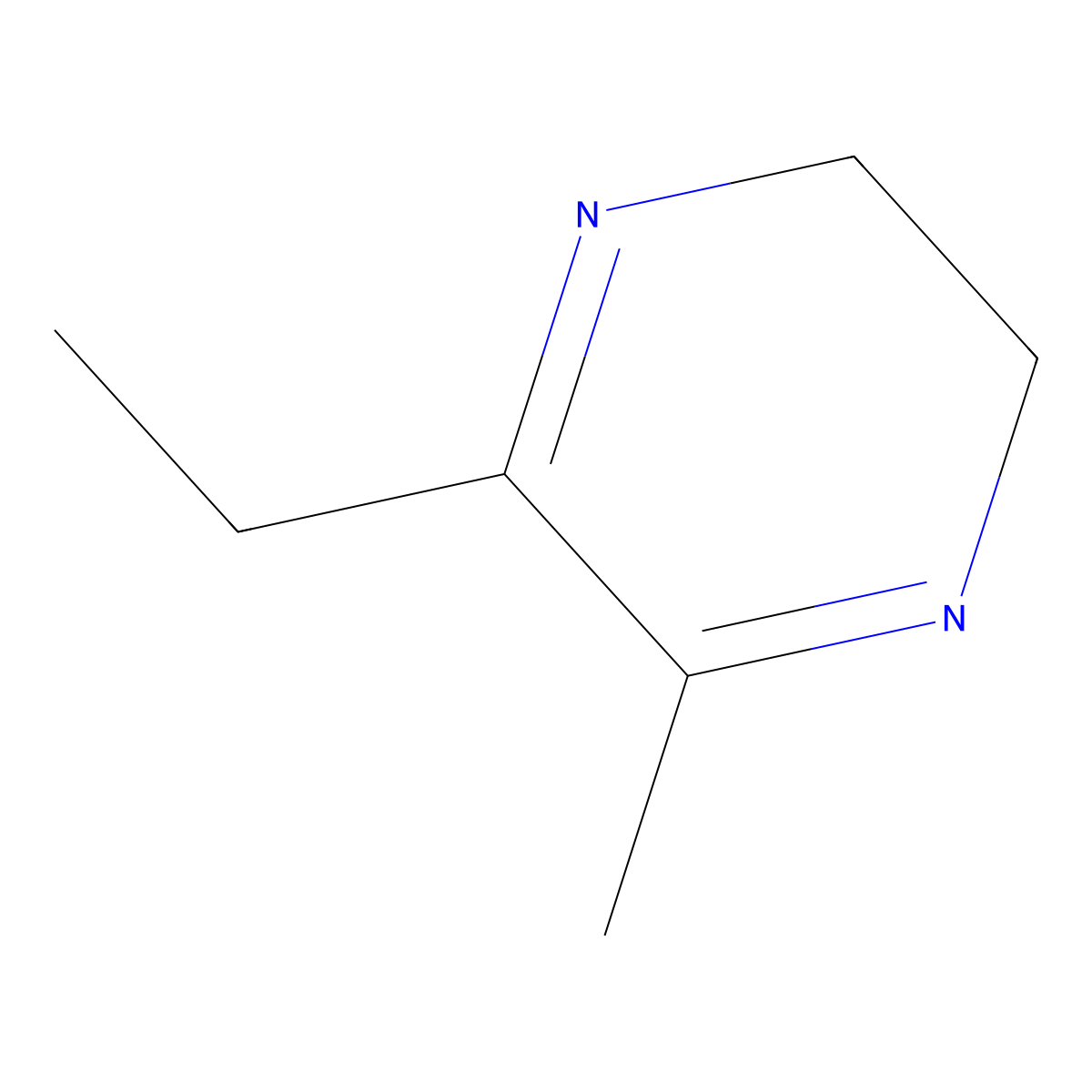 2-Ethyl-5,6-dihydro-3-methylpyrazine molecular structure, CAS 15986-93-3