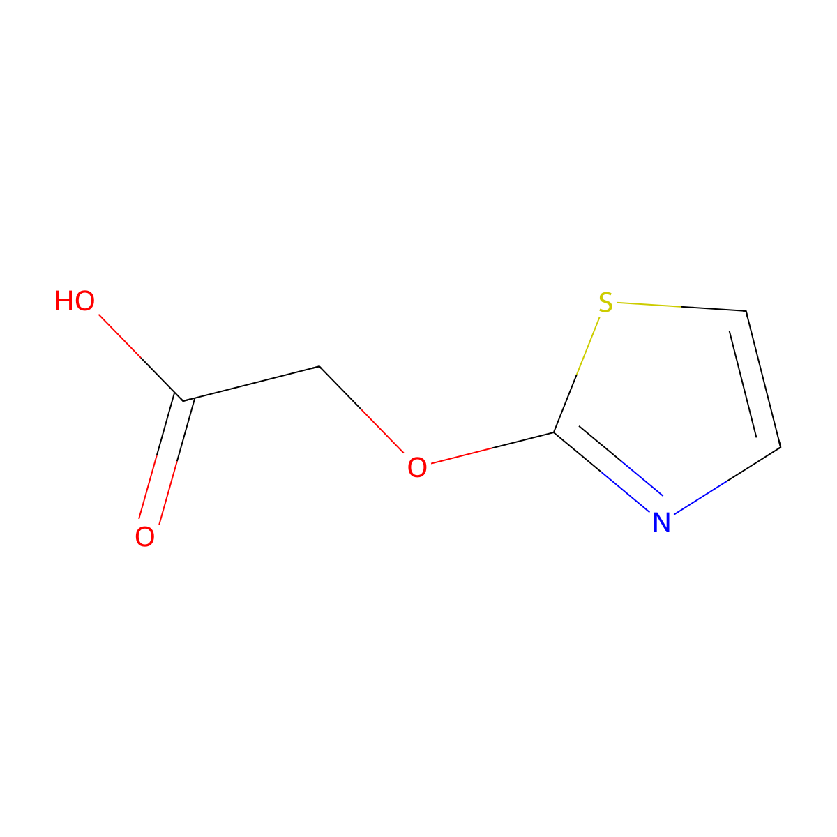 2-(1,3-Thiazol-2-yloxy)acetic acid molecular structure, CAS 1598623-29-0