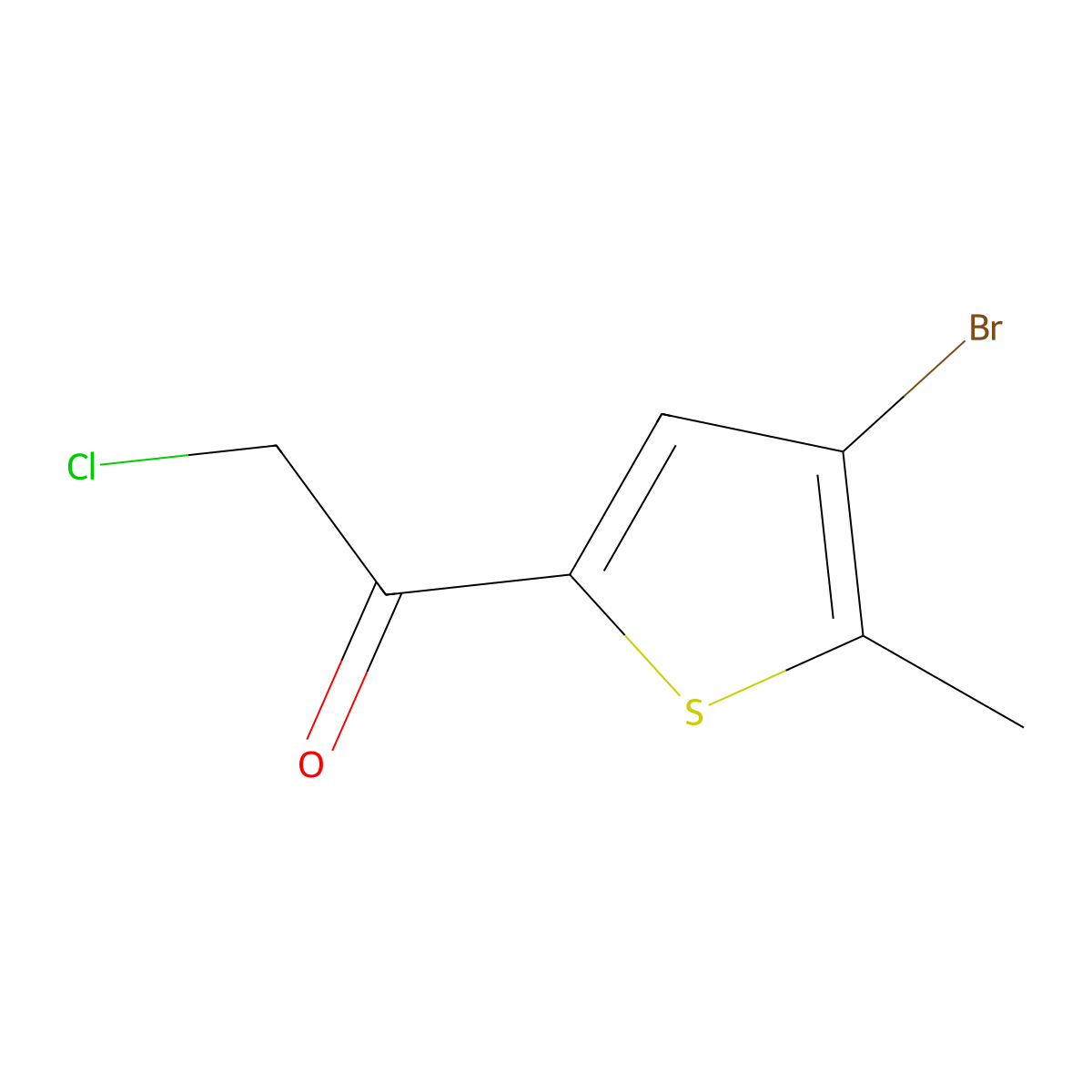 1-(4-Bromo-5-methylthiophen-2-yl)-2-chloroethan-1-one molecular structure, CAS 1598646-10-6