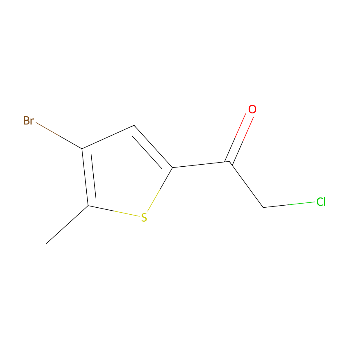 1-(4-Bromo-5-methylthiophen-2-yl)-2-chloroethan-1-one molecular structure, CAS 1598646-10-6