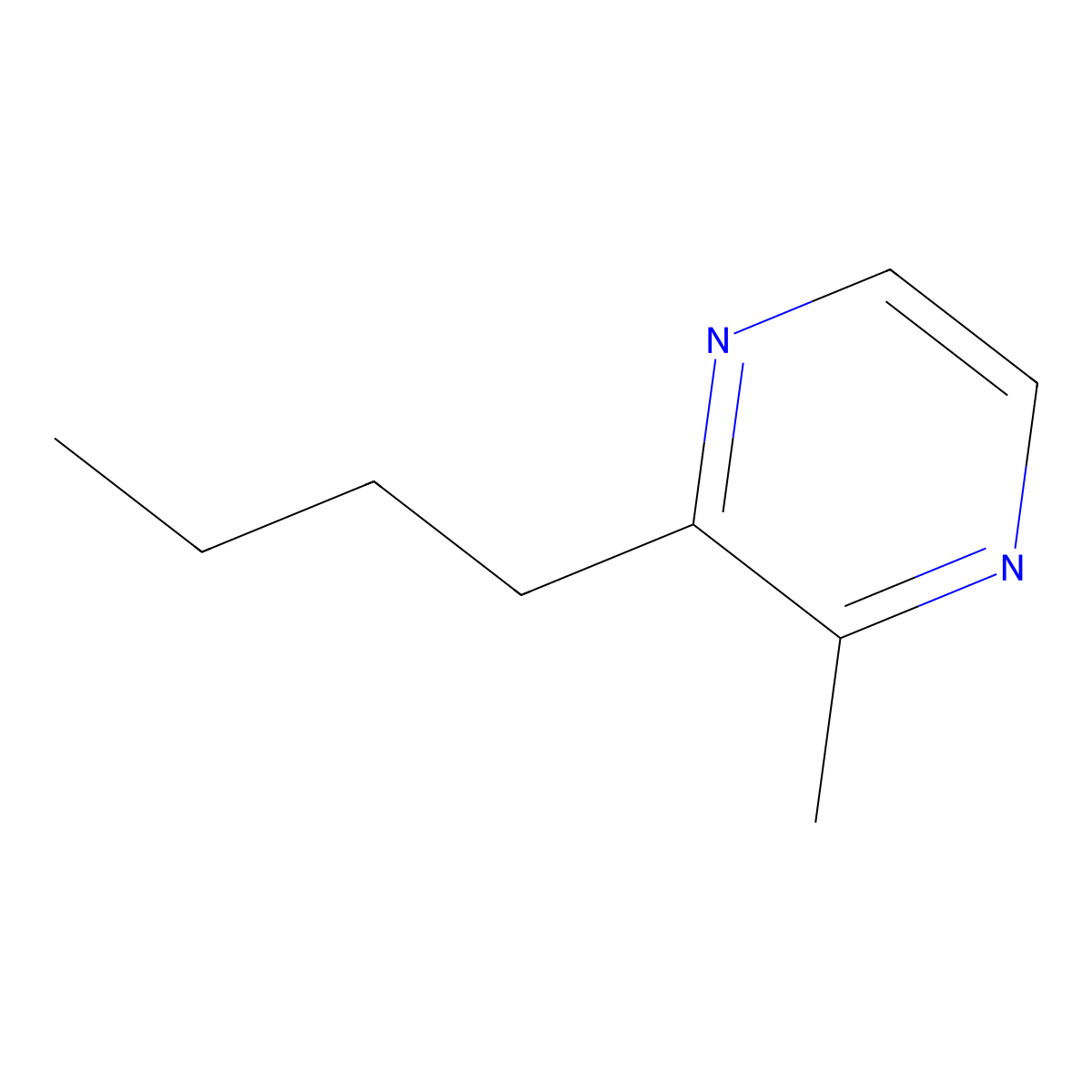 2-Butyl-3-methylpyrazine molecular structure, CAS 15987-00-5