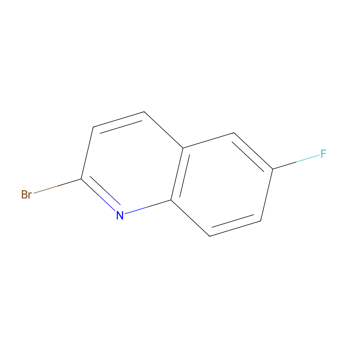 2-Bromo-6-fluoroquinoline molecular structure, CAS 159870-91-4