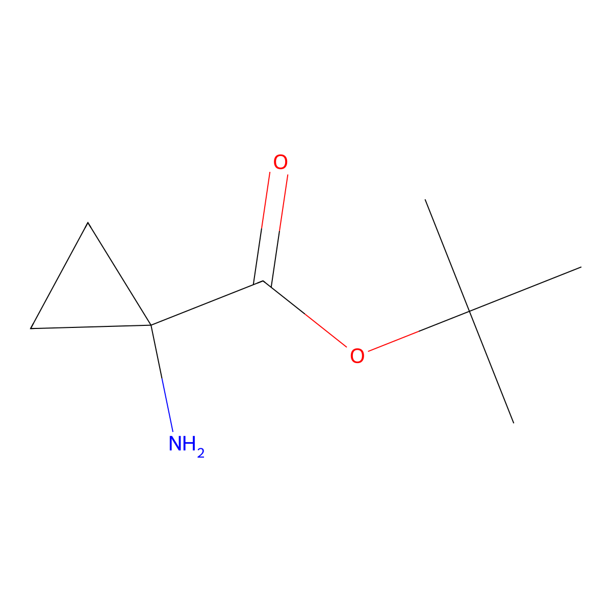 Tert-butyl 1-aminocyclopropanecarboxylate molecular structure, CAS 159871-51-9