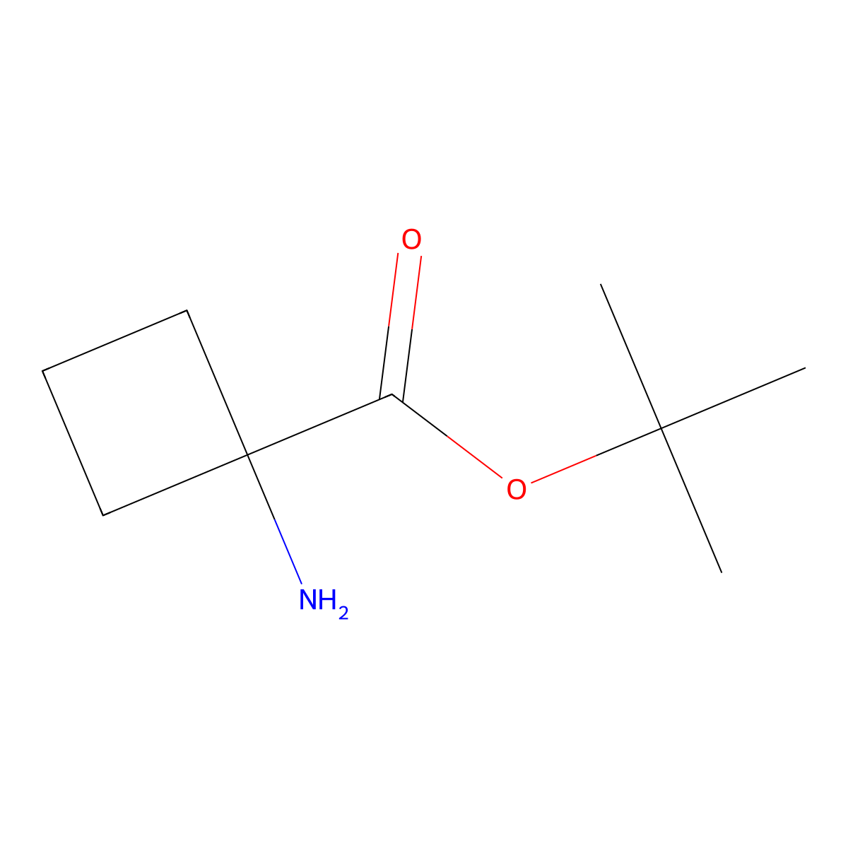tert-Butyl 1-aminocyclobutanecarboxylate molecular structure, CAS 159871-52-0