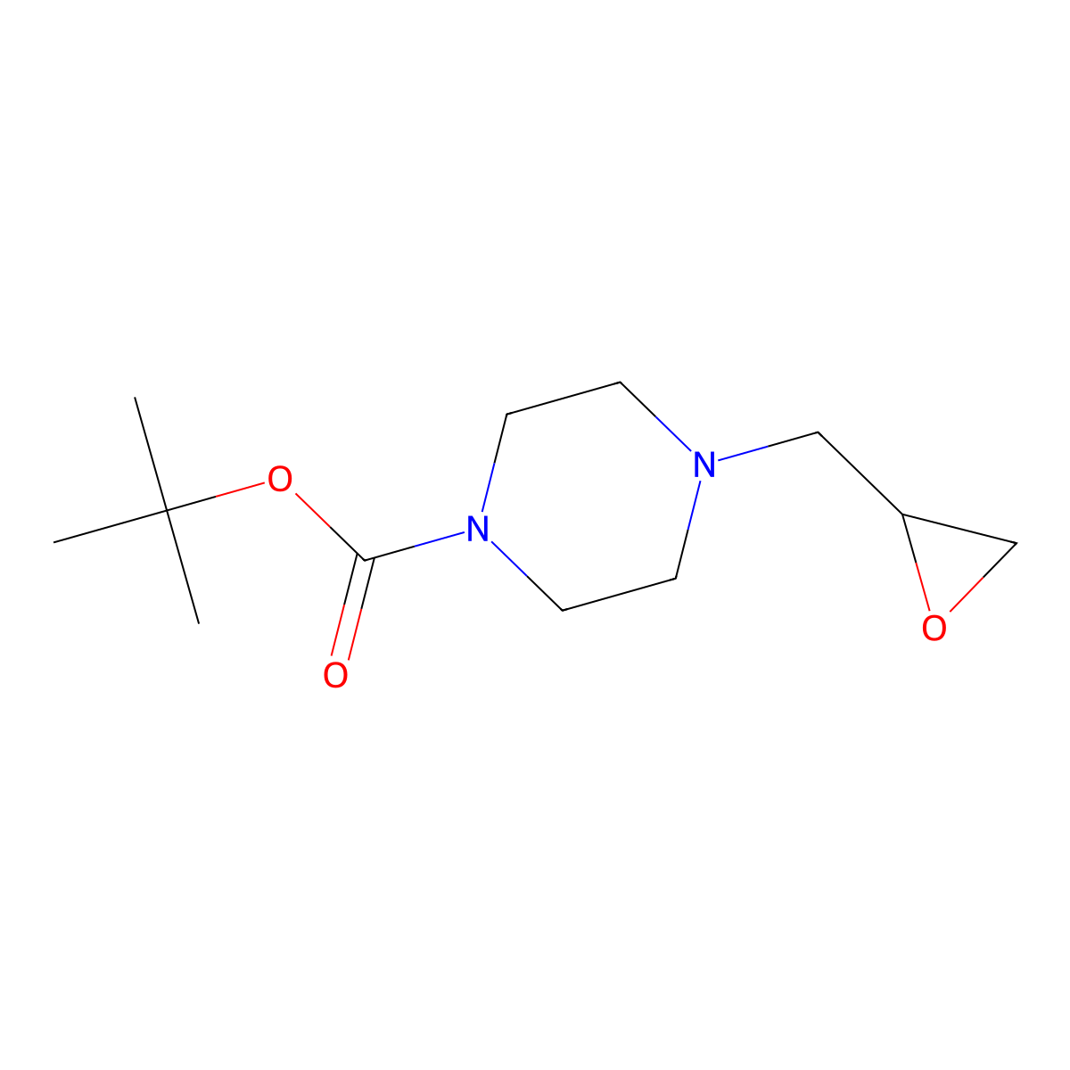 Tert-butyl 4-(oxiran-2-ylmethyl)piperazine-1-carboxylate molecular structure, CAS 159873-06-0