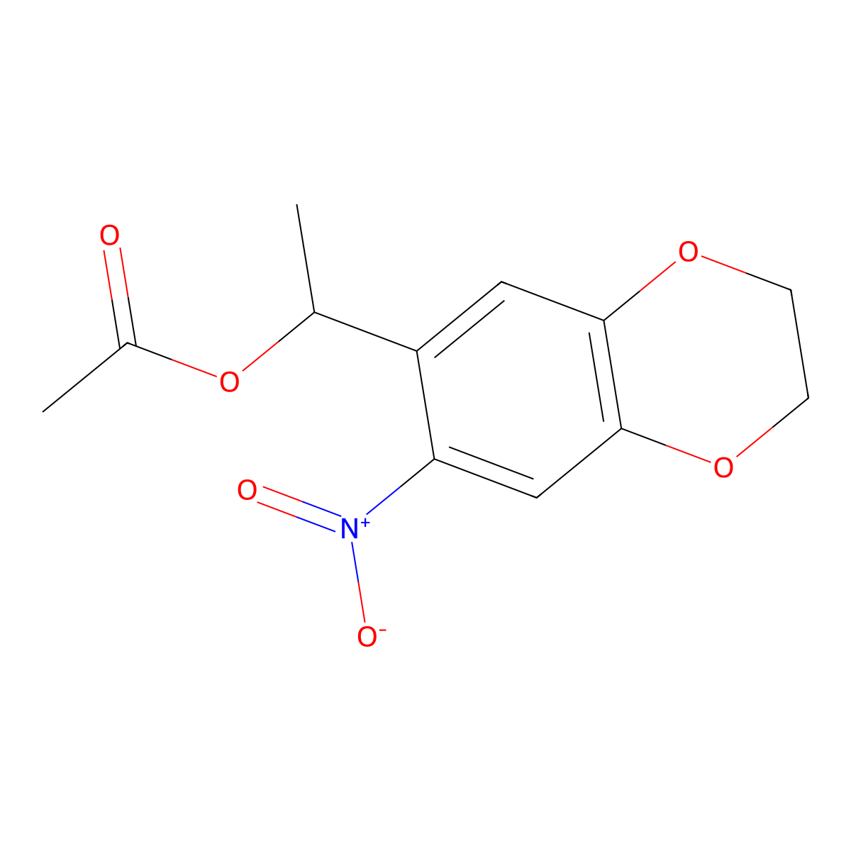 1-(7-Nitro-2,3-dihydro-1,4-benzodioxin-6-yl)ethyl acetate molecular structure, CAS 159873-75-3