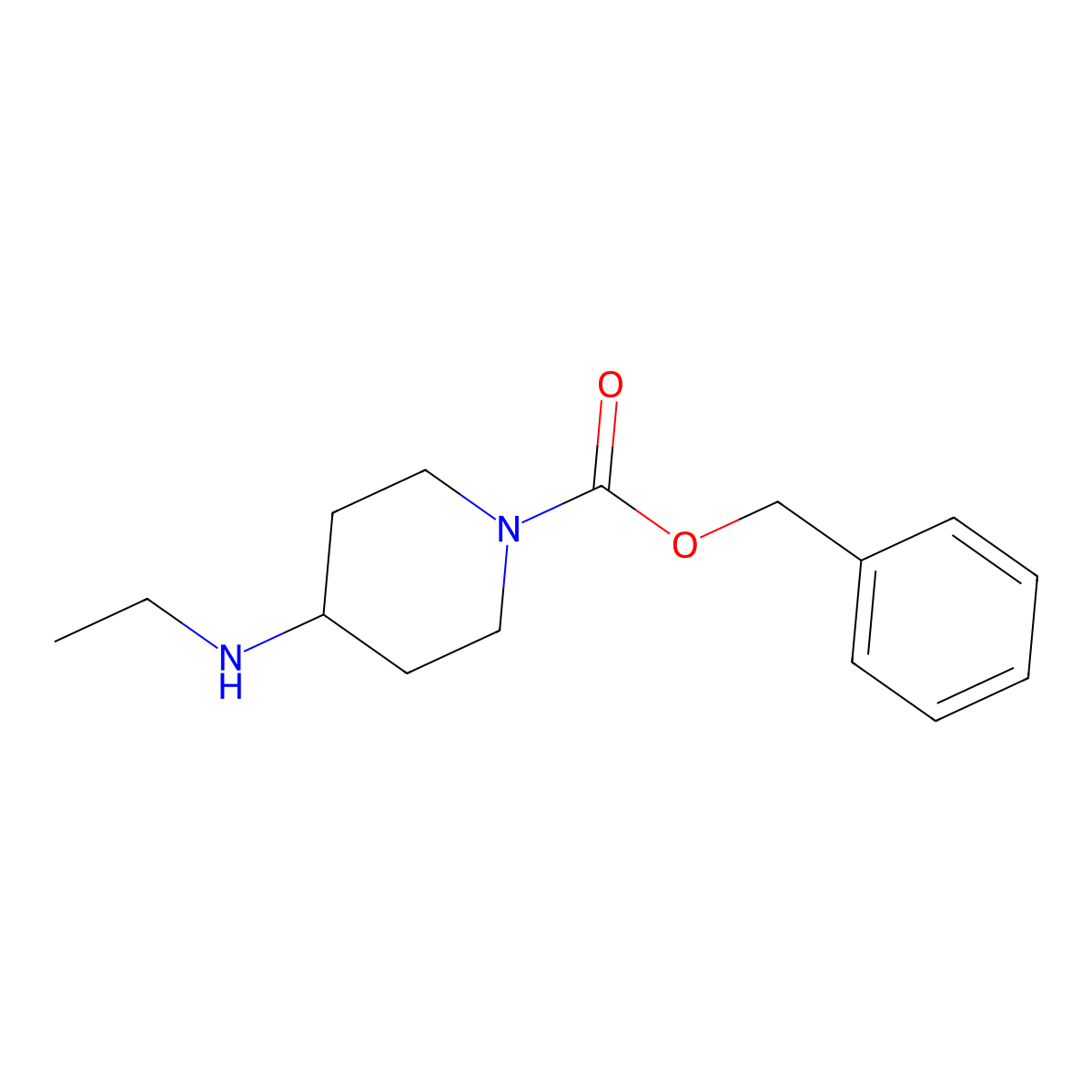 Benzyl 4-(ethylamino)piperidine-1-carboxylate molecular structure, CAS 159874-38-1