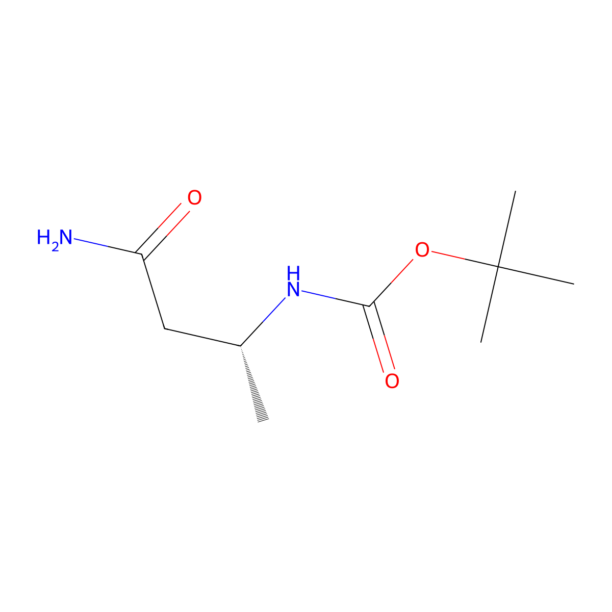 Carbamic acid, (3-amino-1-methyl-3-oxopropyl)-, 1,1-dimethylethyl ester, (R)- molecular structure, CAS 159877-48-2