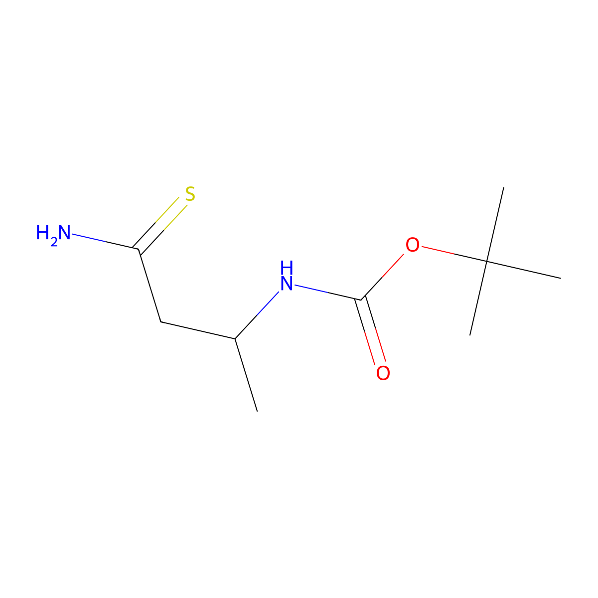 (R)-3-[[(1,1-Dimethylethoxy)carbonyl]amino]butanethioamide molecular structure, CAS 159877-49-3