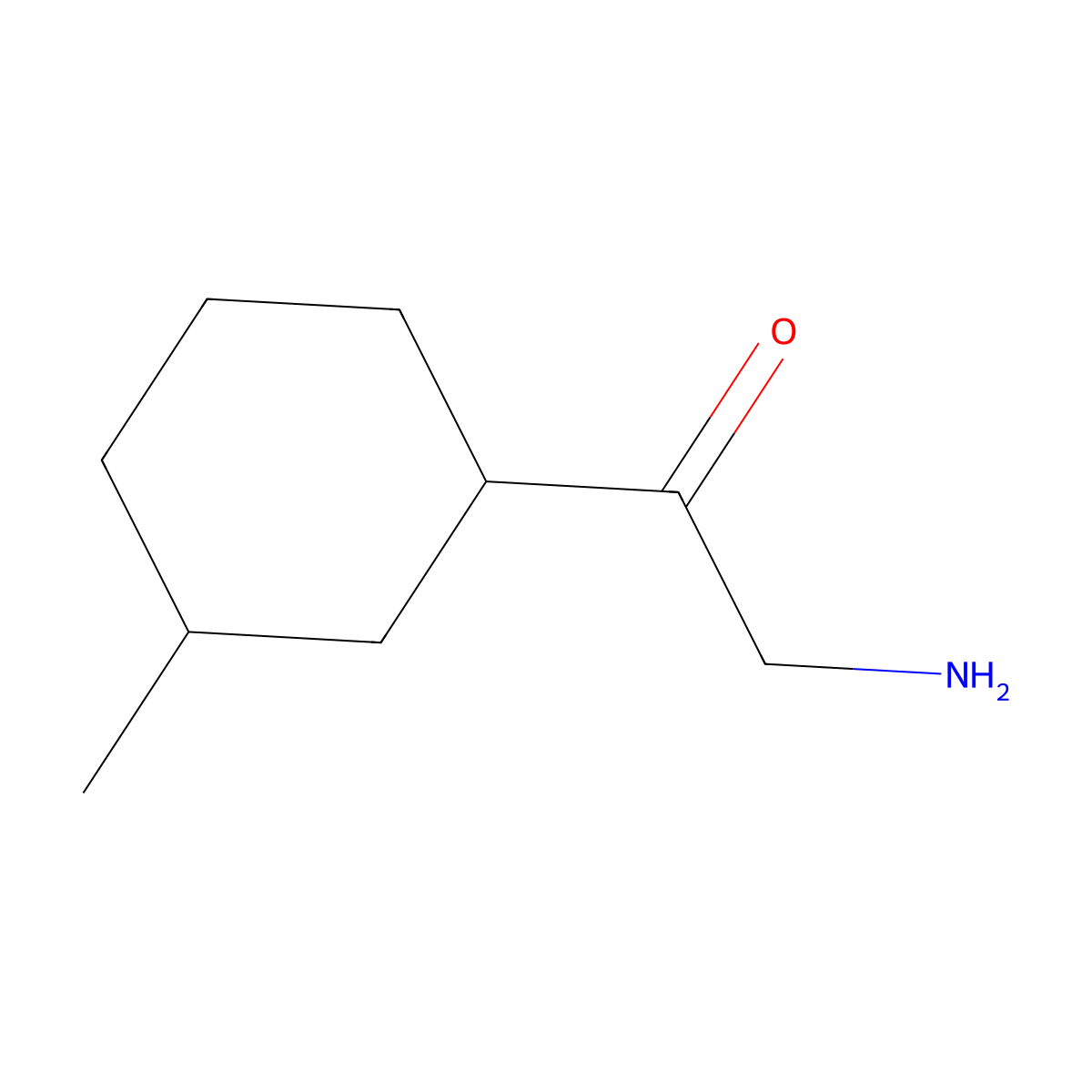 2-Amino-1-(3-methylcyclohexyl)ethan-1-one molecular structure, CAS 1598806-19-9