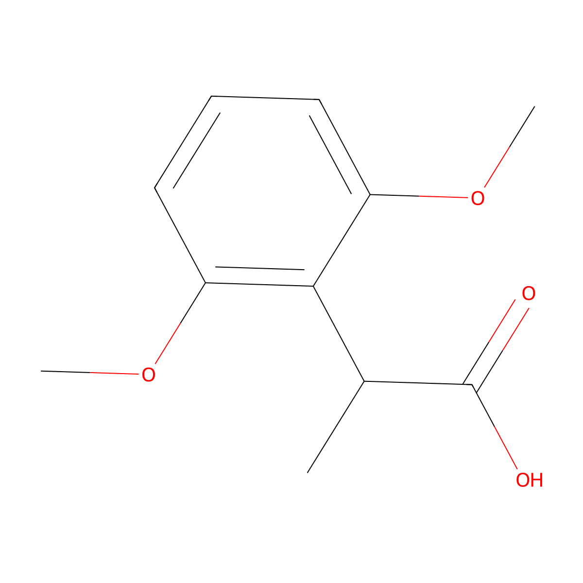 2-(2,6-Dimethoxyphenyl)propanoic acid molecular structure, CAS 1598806-79-1