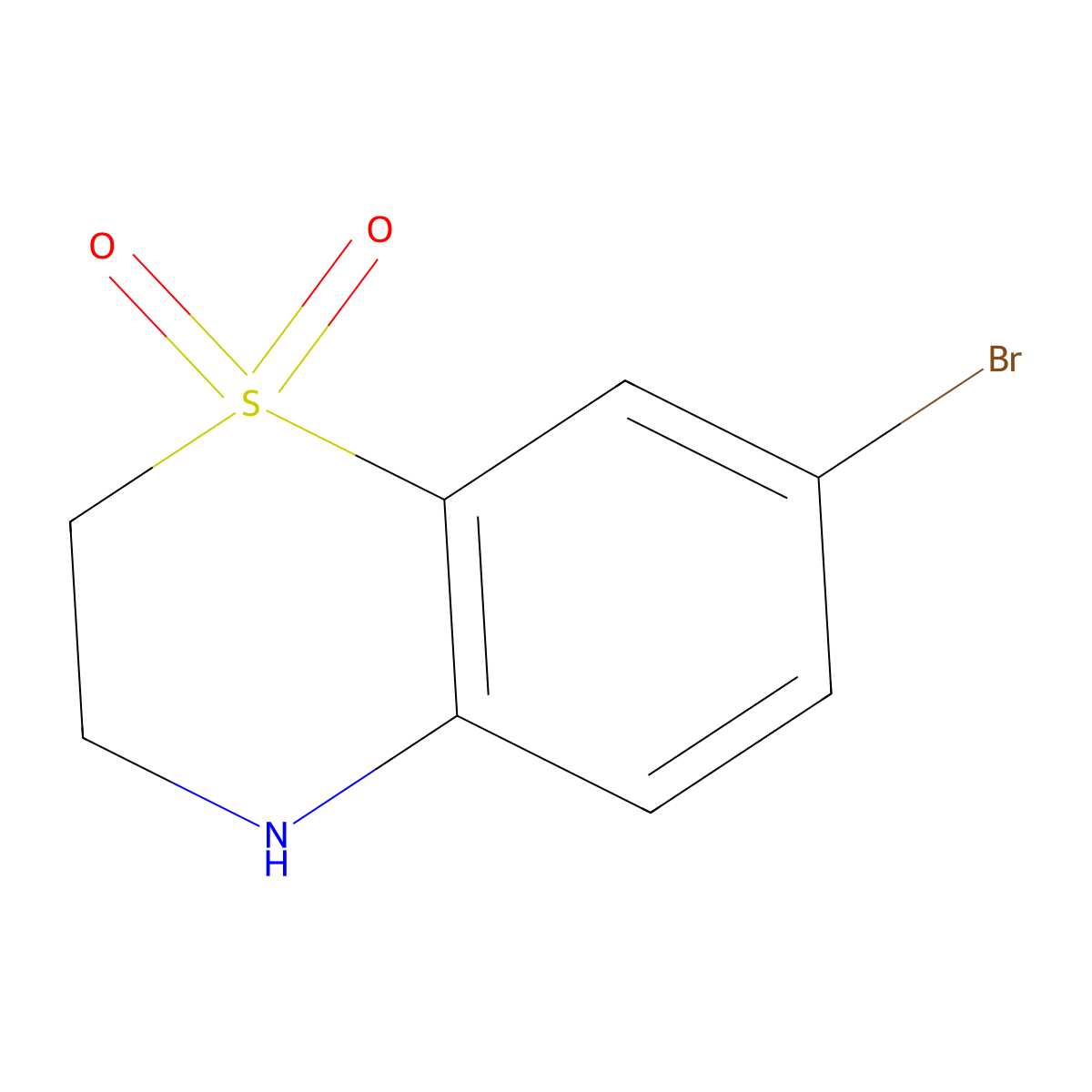 7-bromo-3,4-dihydro-2H-1lambda6,4-benzothiazine-1,1-dione molecular structure, CAS 1598814-47-1