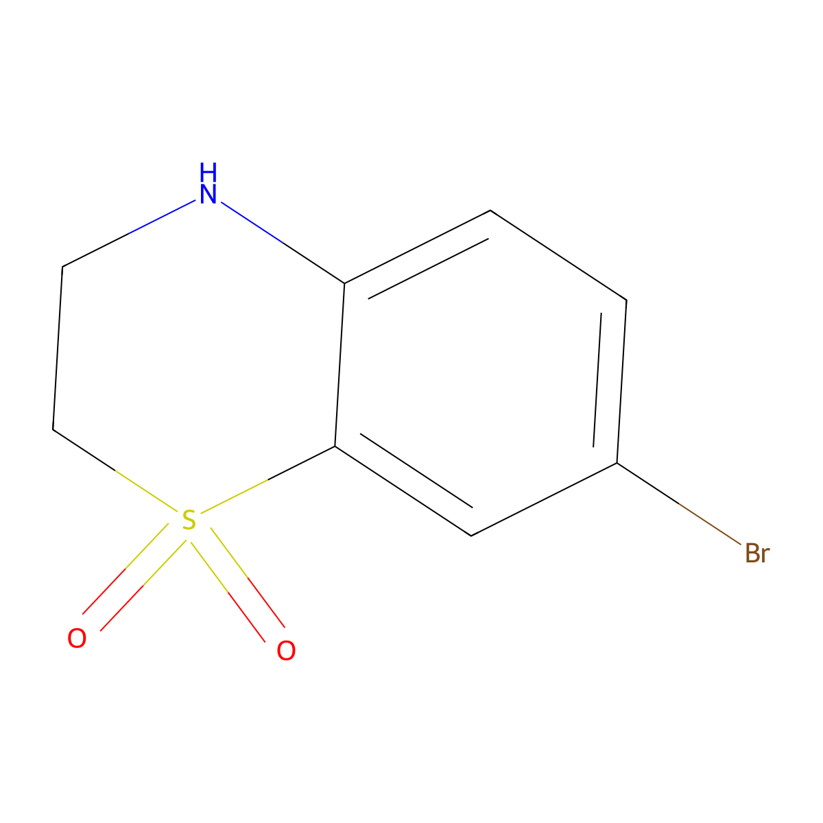 7-bromo-3,4-dihydro-2H-1lambda6,4-benzothiazine-1,1-dione molecular structure, CAS 1598814-47-1