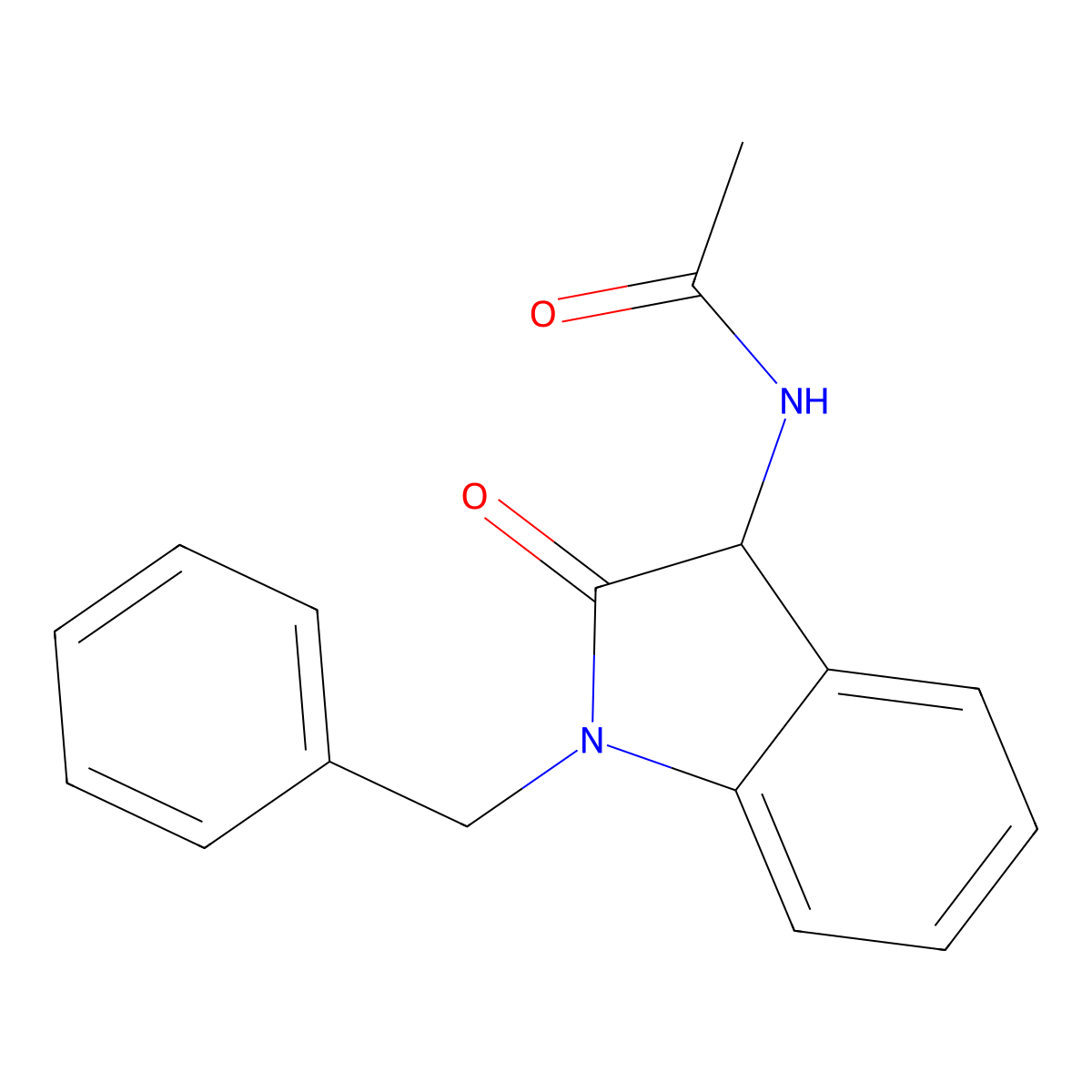 N-(1-Benzyl-2-oxo-2,3-dihydro-1H-indol-3-yl)acetamide molecular structure, CAS 159884-40-9