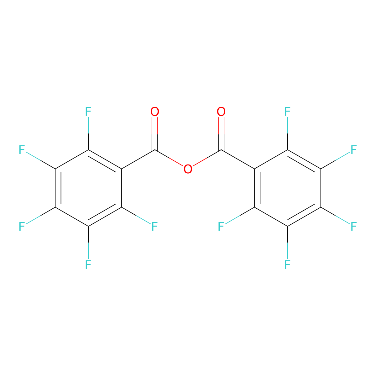 Pentafluorobenzoic anhydride molecular structure, CAS 15989-99-8