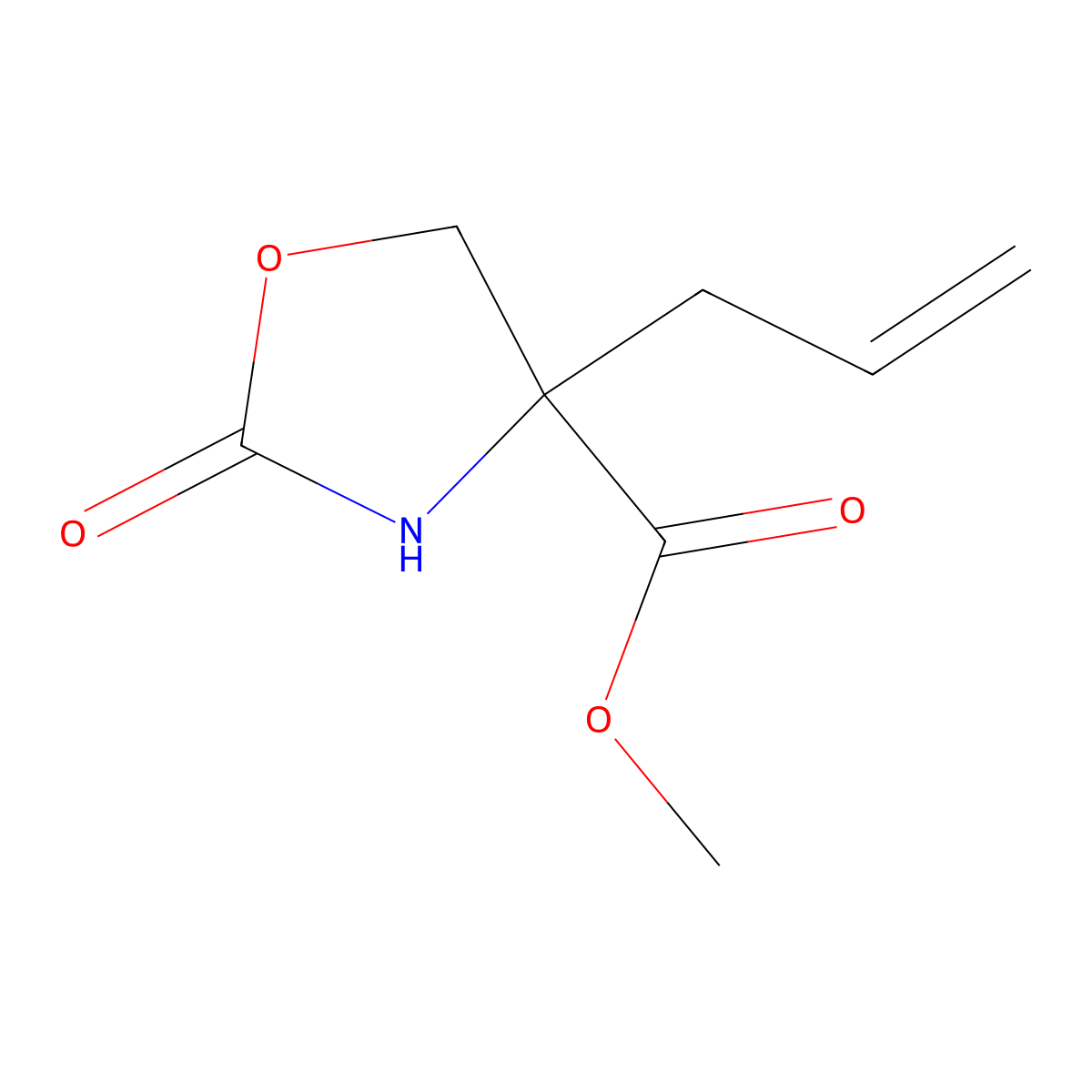 2-Oxo-4-(2-propen-1-yl)-4-oxazolidinecarboxylic acid methyl ester molecular structure, CAS 159890-24-1