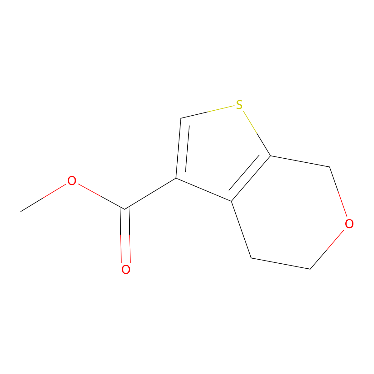 Methyl 4H,5H,7H-thieno[2,3-C]pyran-3-carboxylate molecular structure, CAS 1598919-12-0