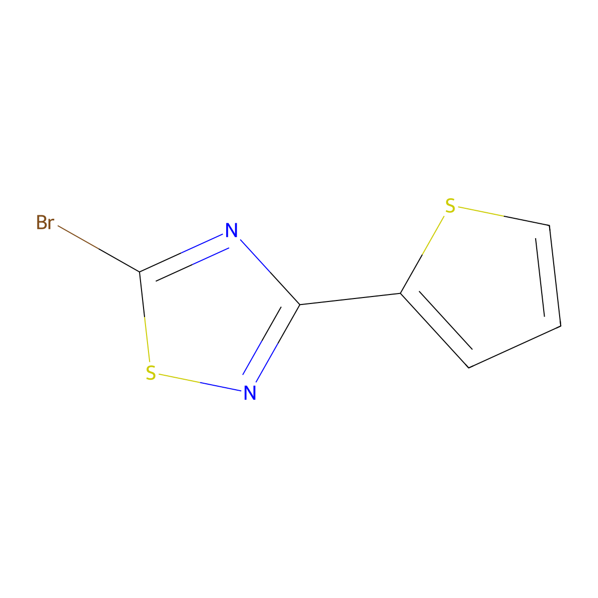 5-Bromo-3-(thiophen-2-yl)-1,2,4-thiadiazole molecular structure, CAS 1598930-37-0