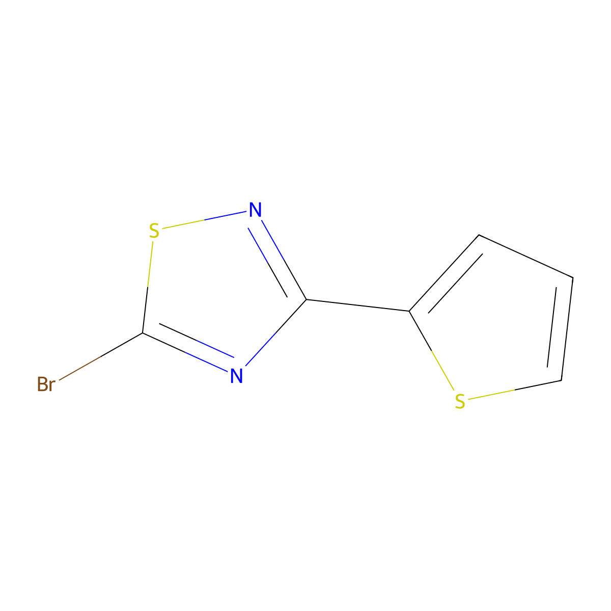 5-Bromo-3-(thiophen-2-yl)-1,2,4-thiadiazole molecular structure, CAS 1598930-37-0