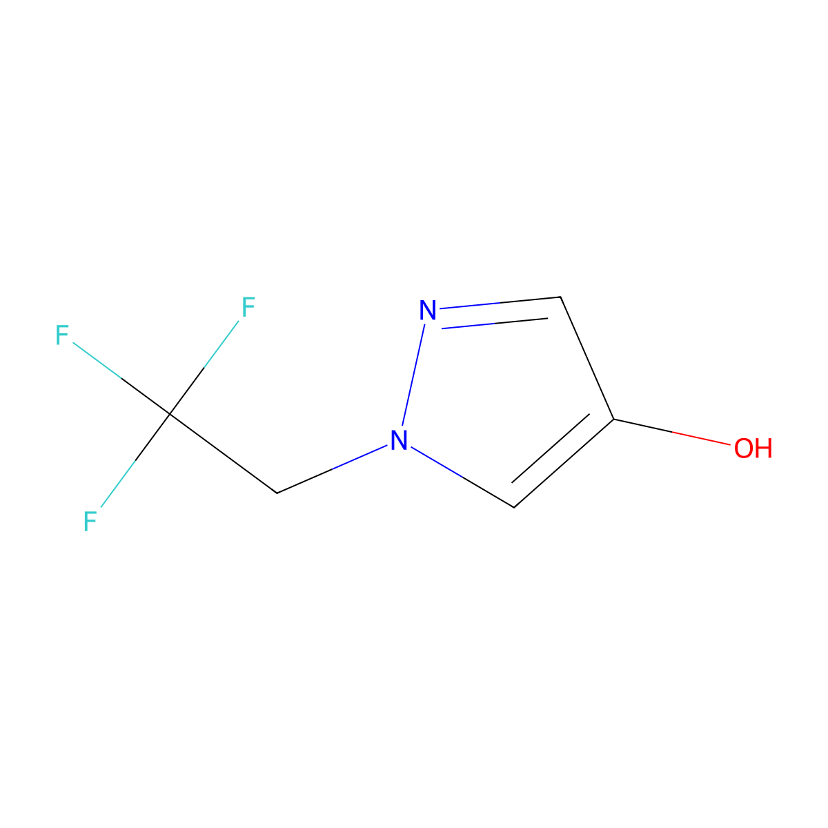 1-(2,2,2-trifluoroethyl)-1H-pyrazol-4-ol molecular structure, CAS 1598936-56-1