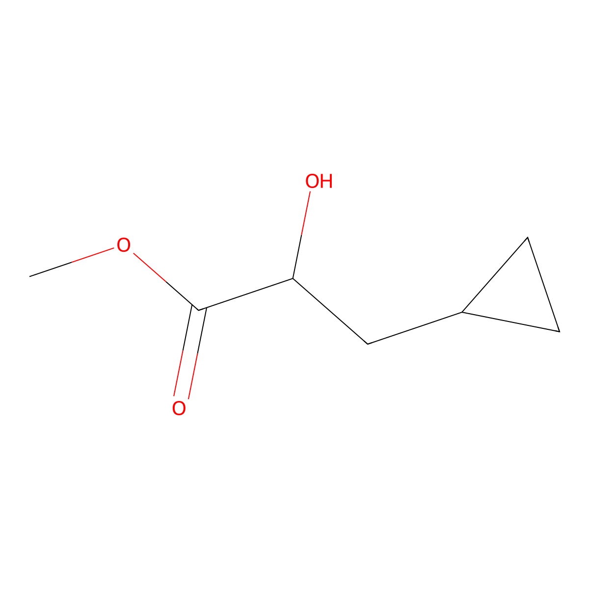 Methyl 3-cyclopropyl-2-hydroxypropanoate molecular structure, CAS 1598962-96-9