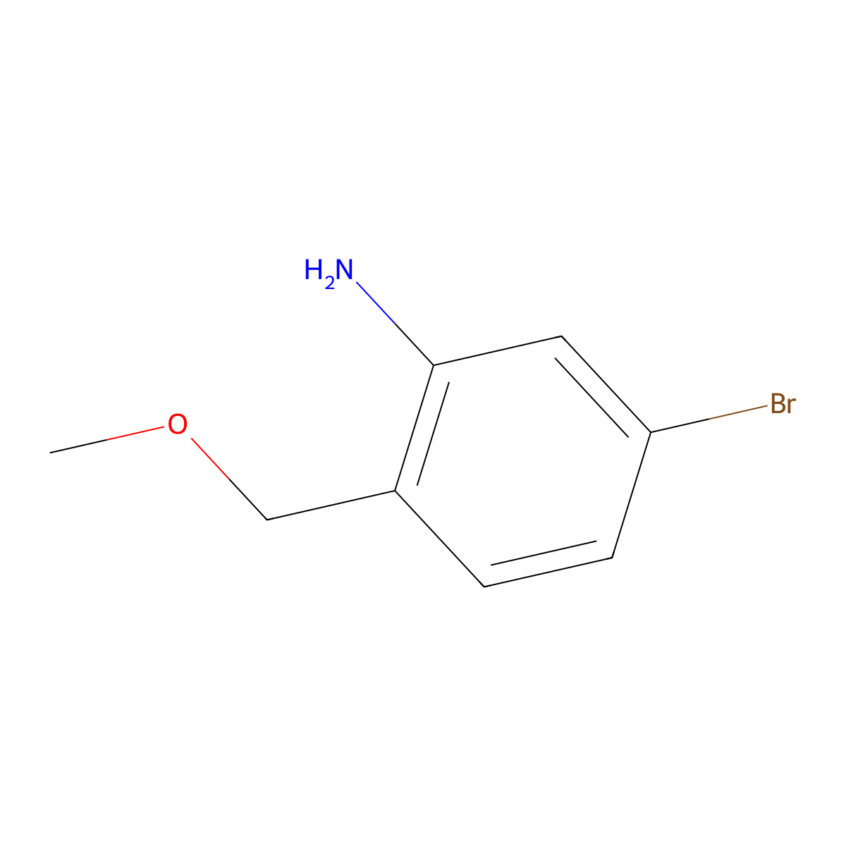5-Bromo-2-(methoxymethyl)aniline molecular structure, CAS 1598981-76-0