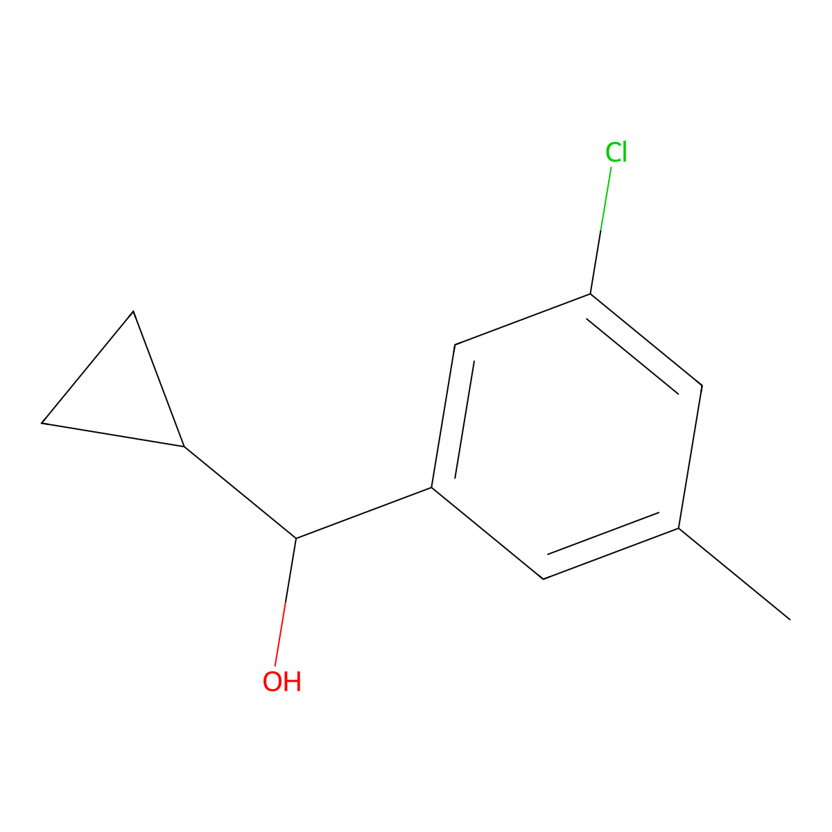 3-Chloro-alpha-cyclopropyl-5-methylbenZenemethanol molecular structure, CAS 1599032-45-7