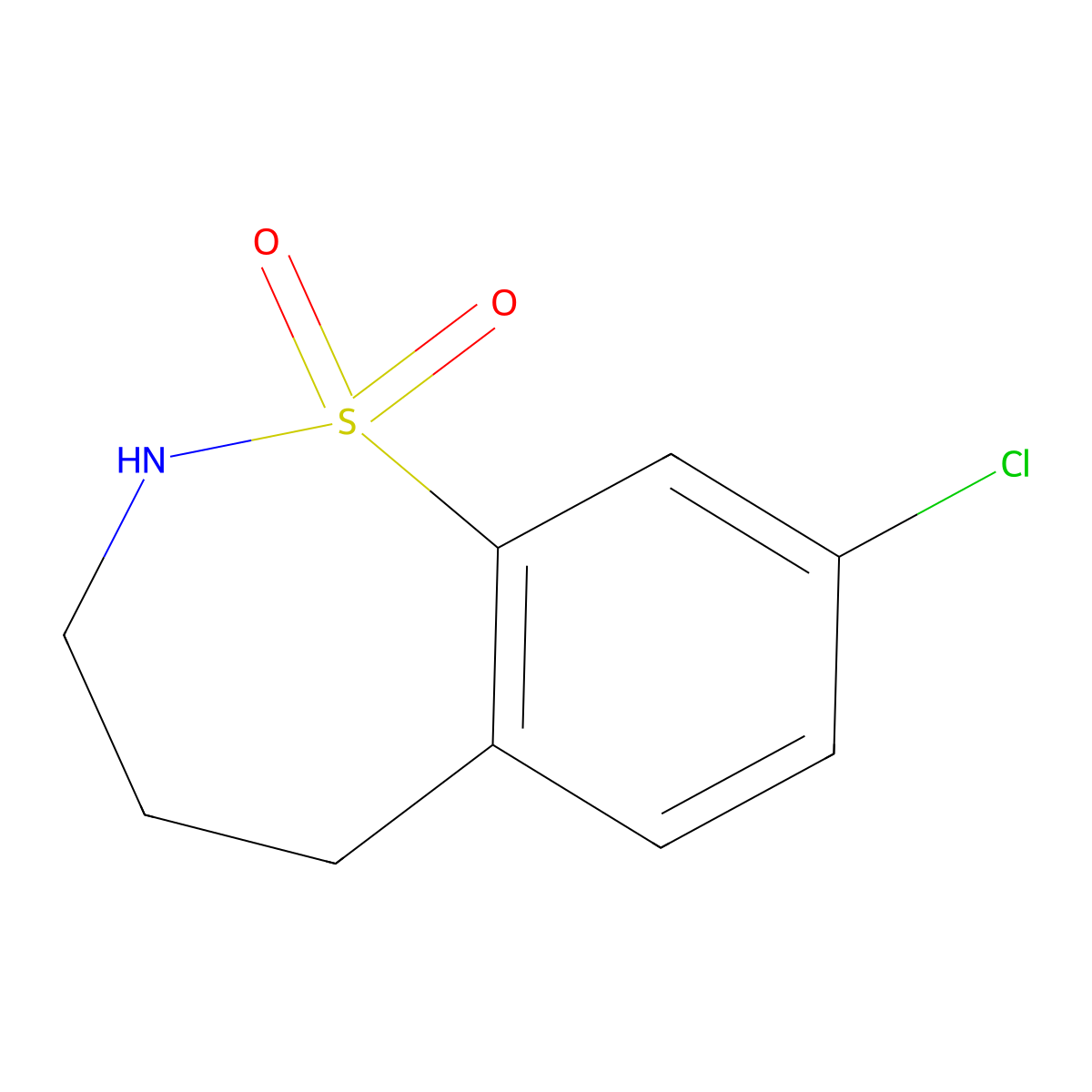 8-Chloro-2,3,4,5-tetrahydro-1lambda6,5-benzothiazepine-1,1-dione molecular structure, CAS 1599059-56-9
