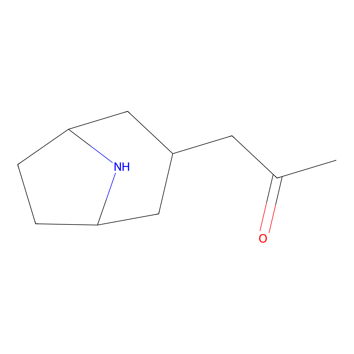 1-{8-Azabicyclo[3.2.1]octan-3-yl}propan-2-one molecular structure, CAS 1599067-77-2