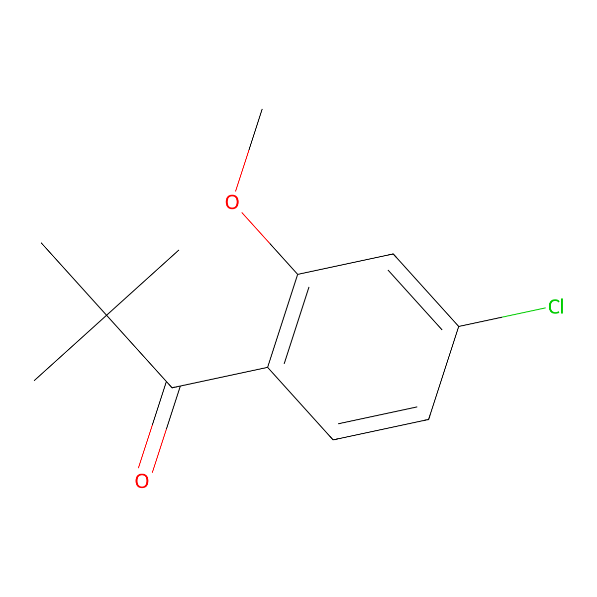 1-(4-Chloro-2-methoxyphenyl)-2,2-dimethyl-1-propanone molecular structure, CAS 1599069-12-1