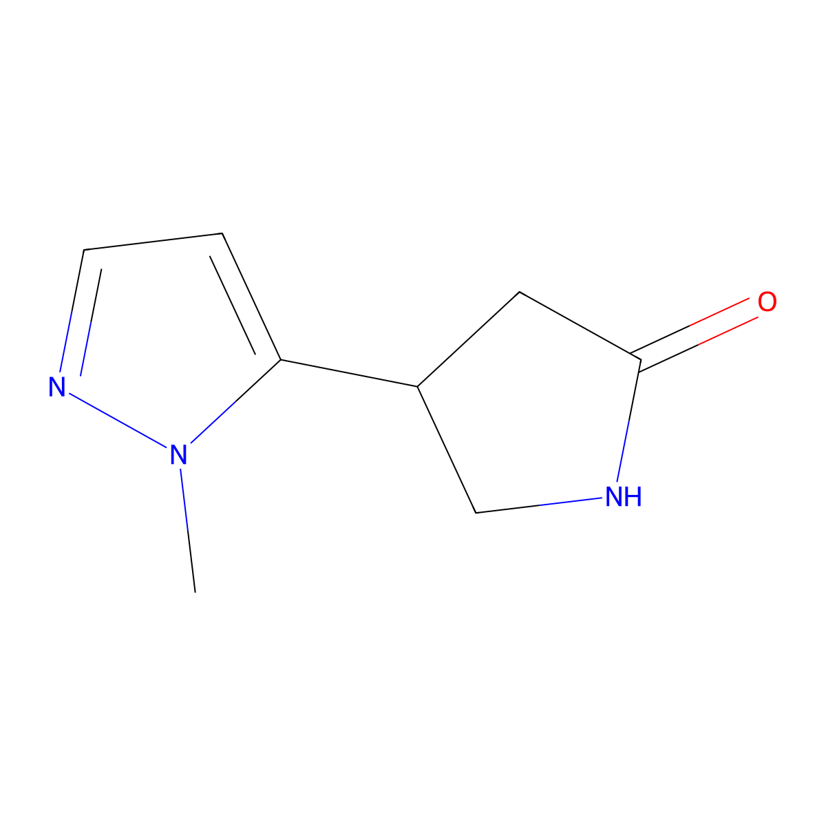 4-(1-methyl-1H-pyrazol-5-yl)pyrrolidin-2-one molecular structure, CAS 1599076-69-3
