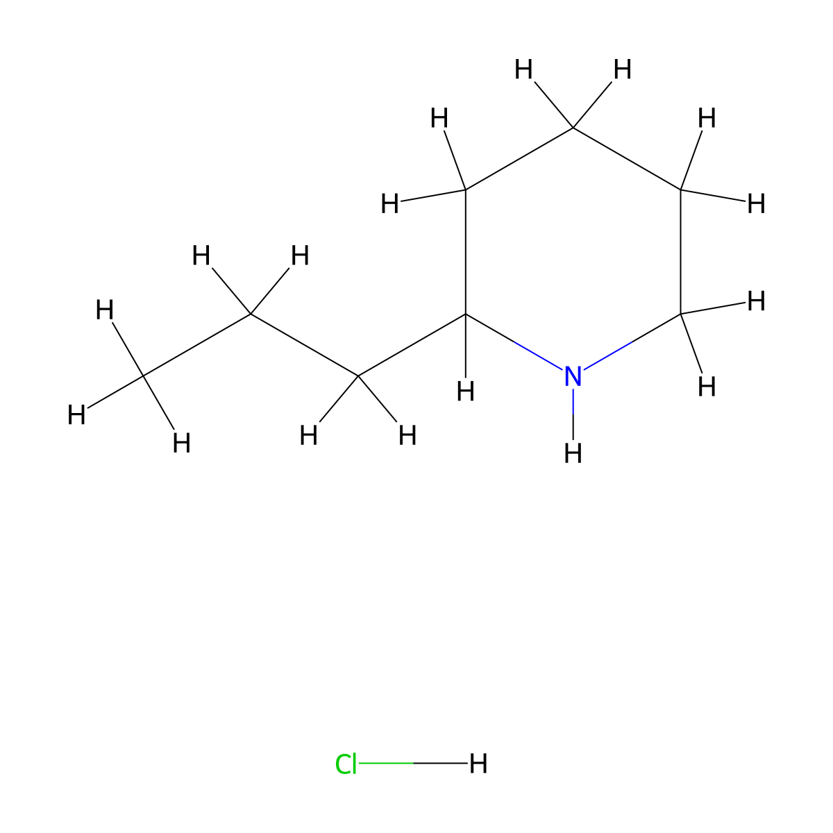 2-Propylpiperidine hydrochloride molecular structure, CAS 15991-59-0