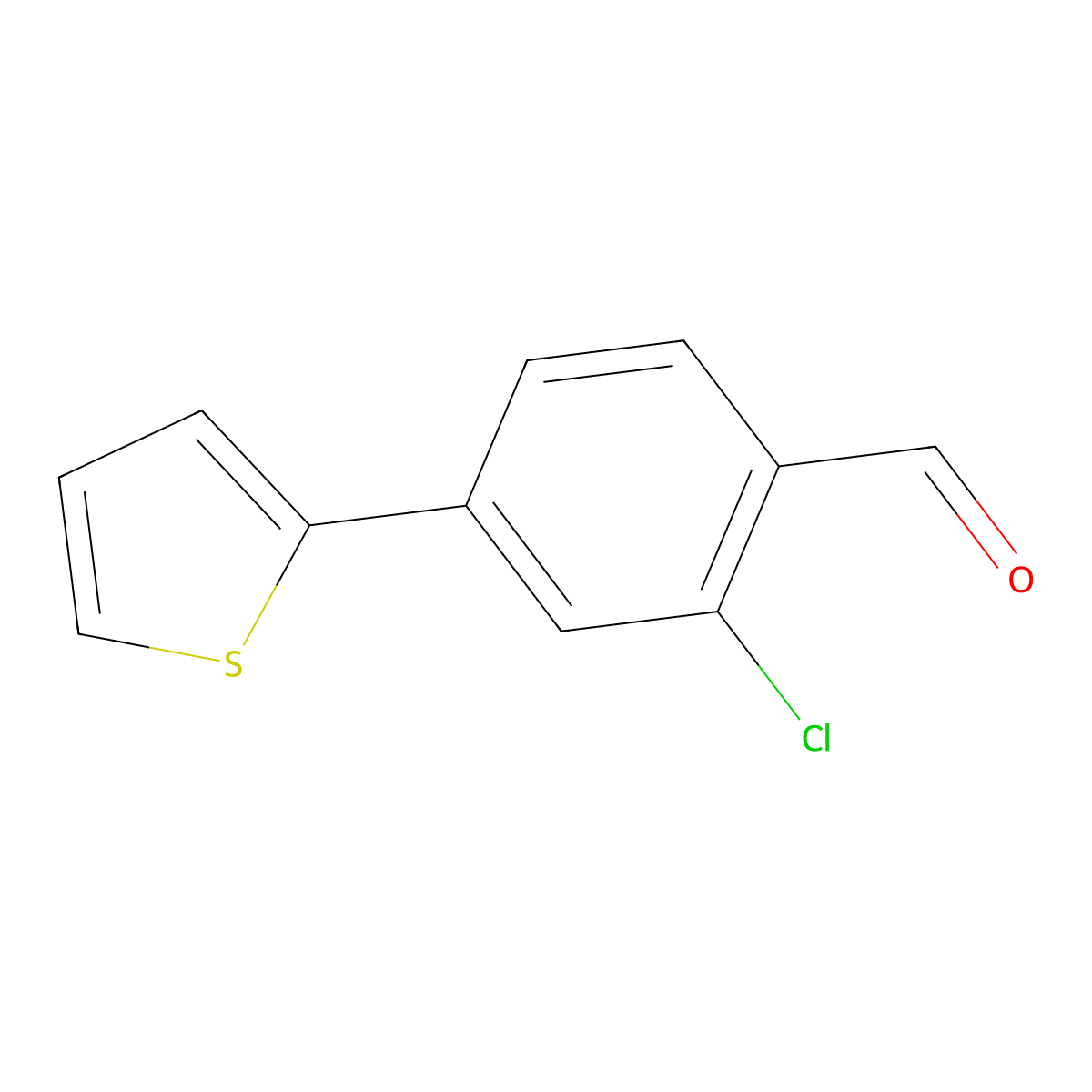 2-Chloro-4-(thiophen-2-yl)benzaldehyde molecular structure, CAS 1599119-53-5