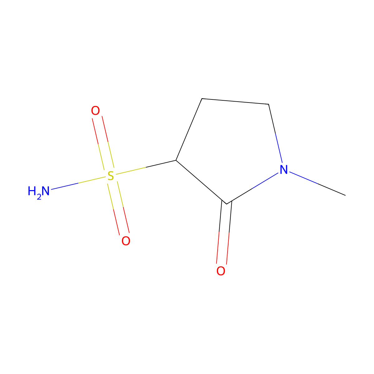 1-Methyl-2-oxopyrrolidine-3-sulfonamide molecular structure, CAS 1599131-44-8