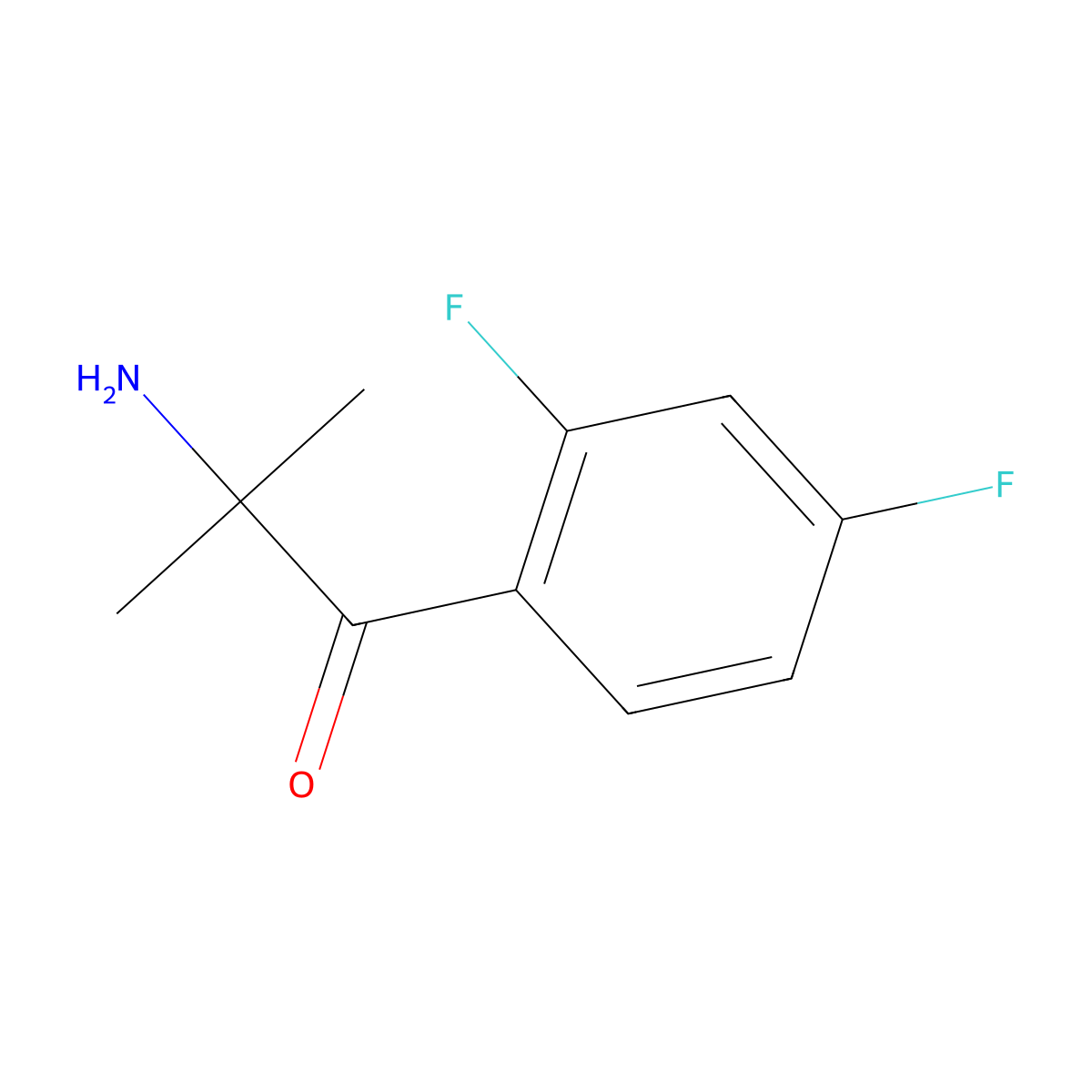 2-Amino-1-(2,4-difluorophenyl)-2-methylpropan-1-one molecular structure, CAS 1599134-72-1